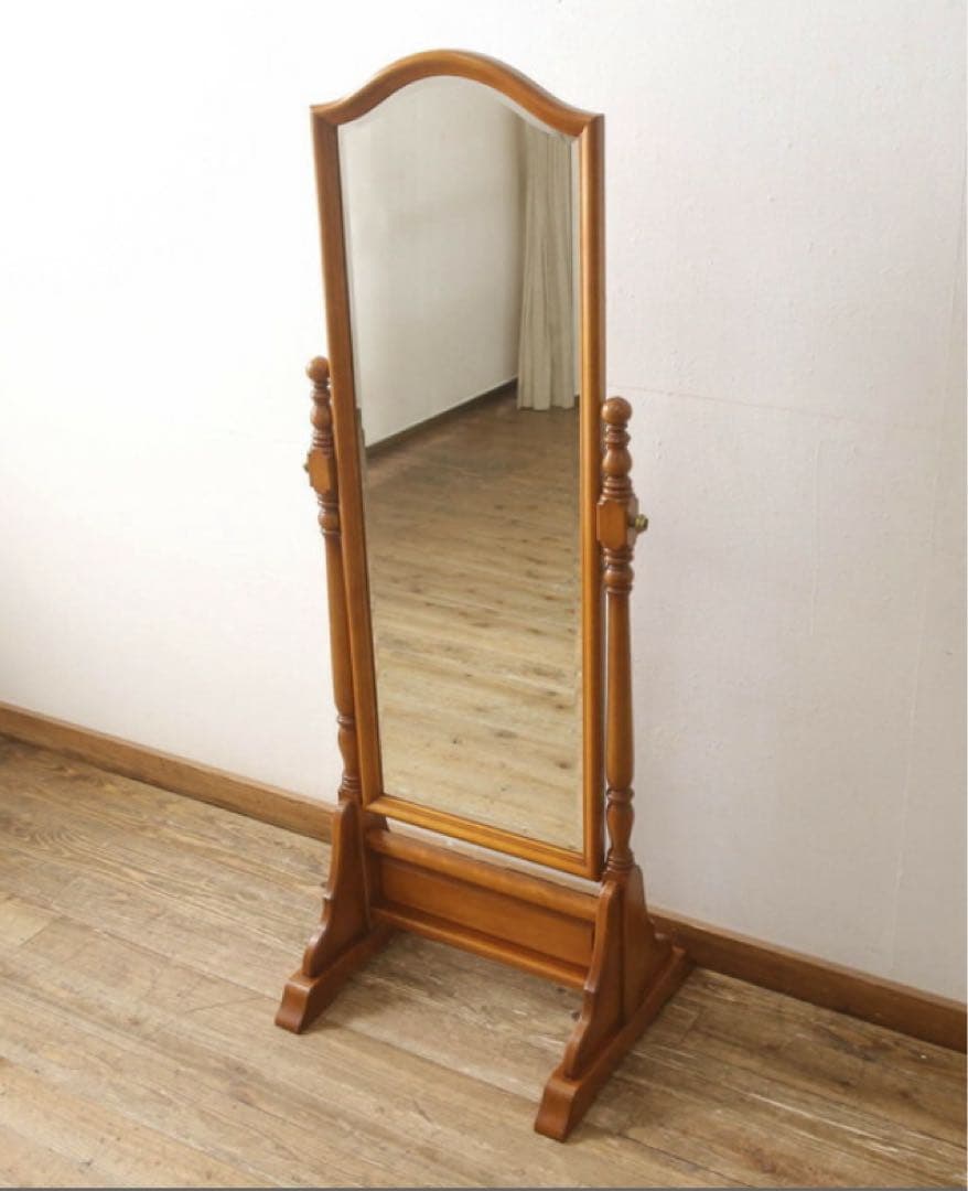 2月限定価格) ヴィンテージ限定品 横浜ダニエル木製スタンドミラー