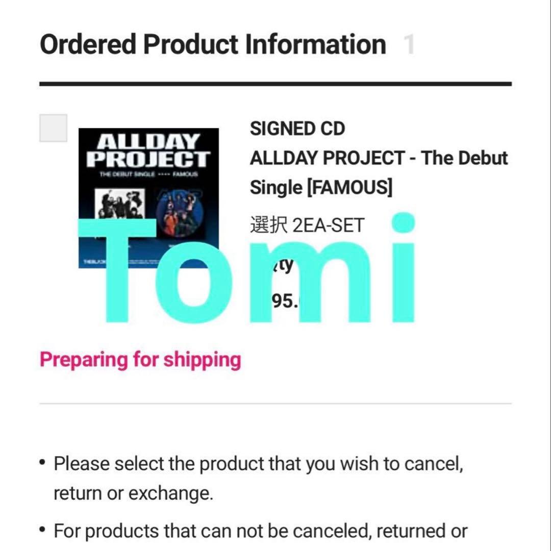 ② ALLDAY PROJECT Mwave 直筆サイン入りアルバム トレカ