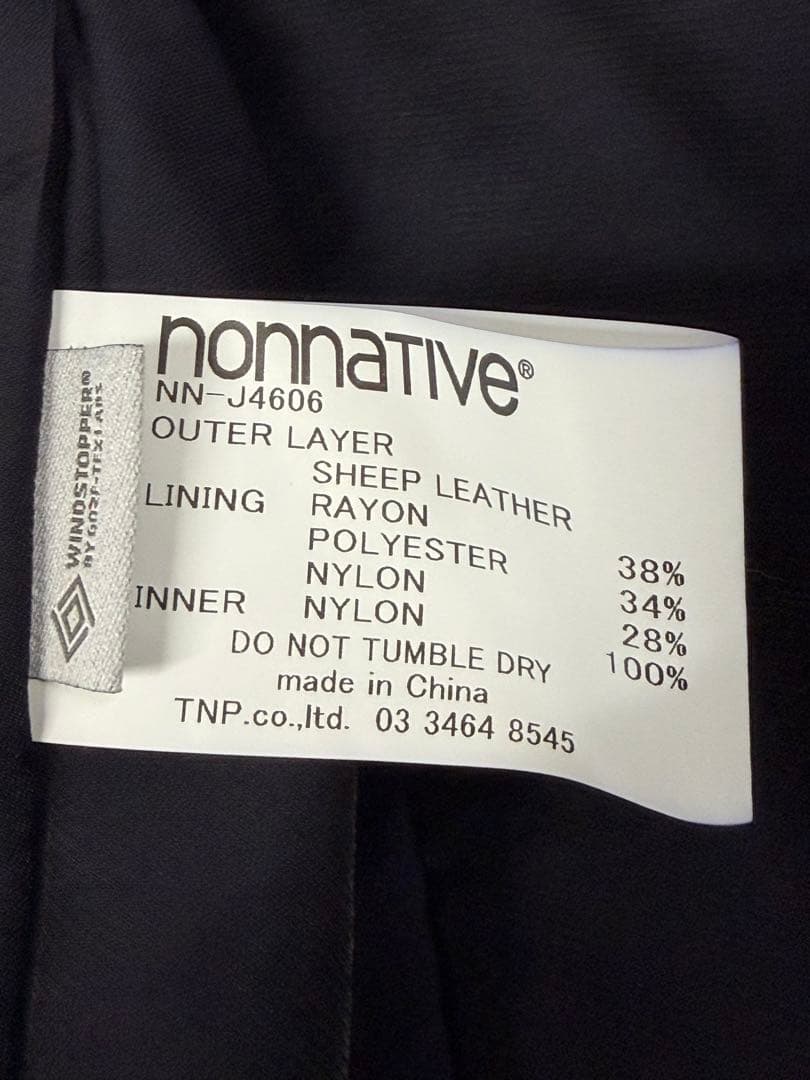 最終価格 【nonnative】レザージャケット スタンドカラー ネイビー
