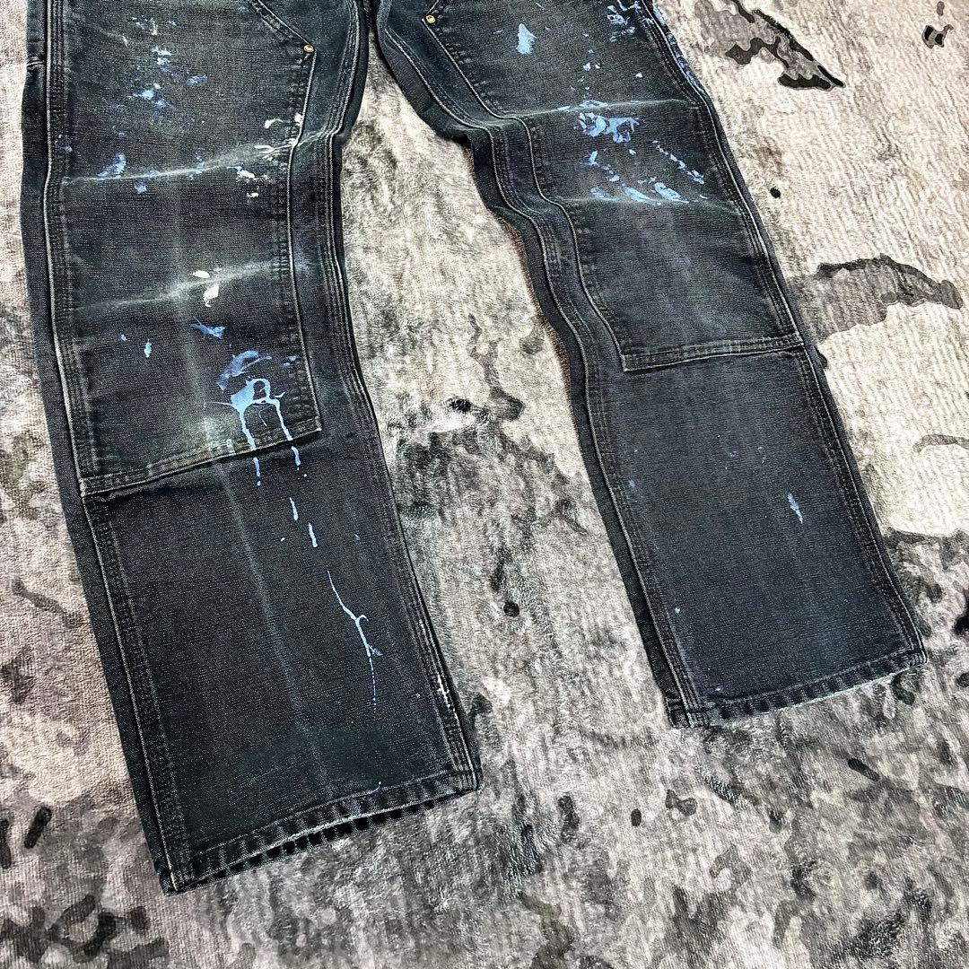 コメ欄セール！超スペシャル 一点物USA製ヘルメッツ ブルーペンキ 28×32
