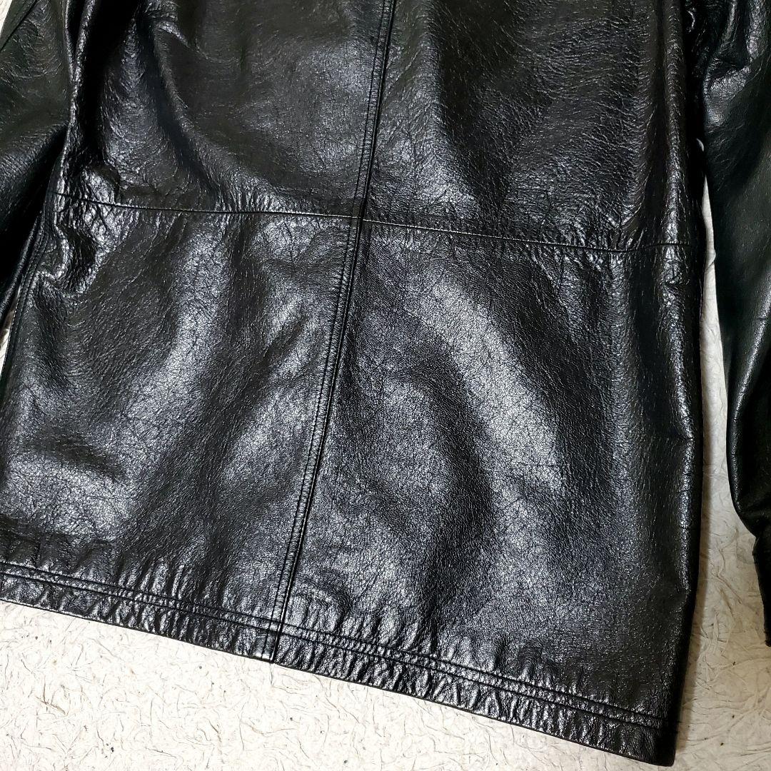 美品 MENS TENORAS 山羊革 レザーテーラードジャケット 比翼仕立て