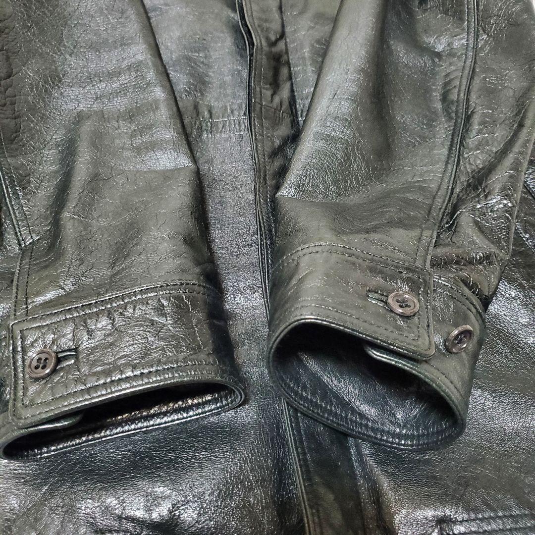 美品 MENS TENORAS 山羊革 レザーテーラードジャケット 比翼仕立て