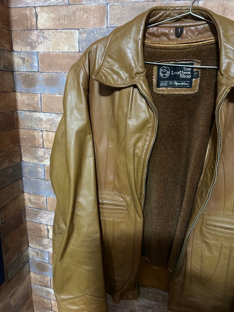【美品 USA製】 シアーズ レザージャケット ライトブラウン