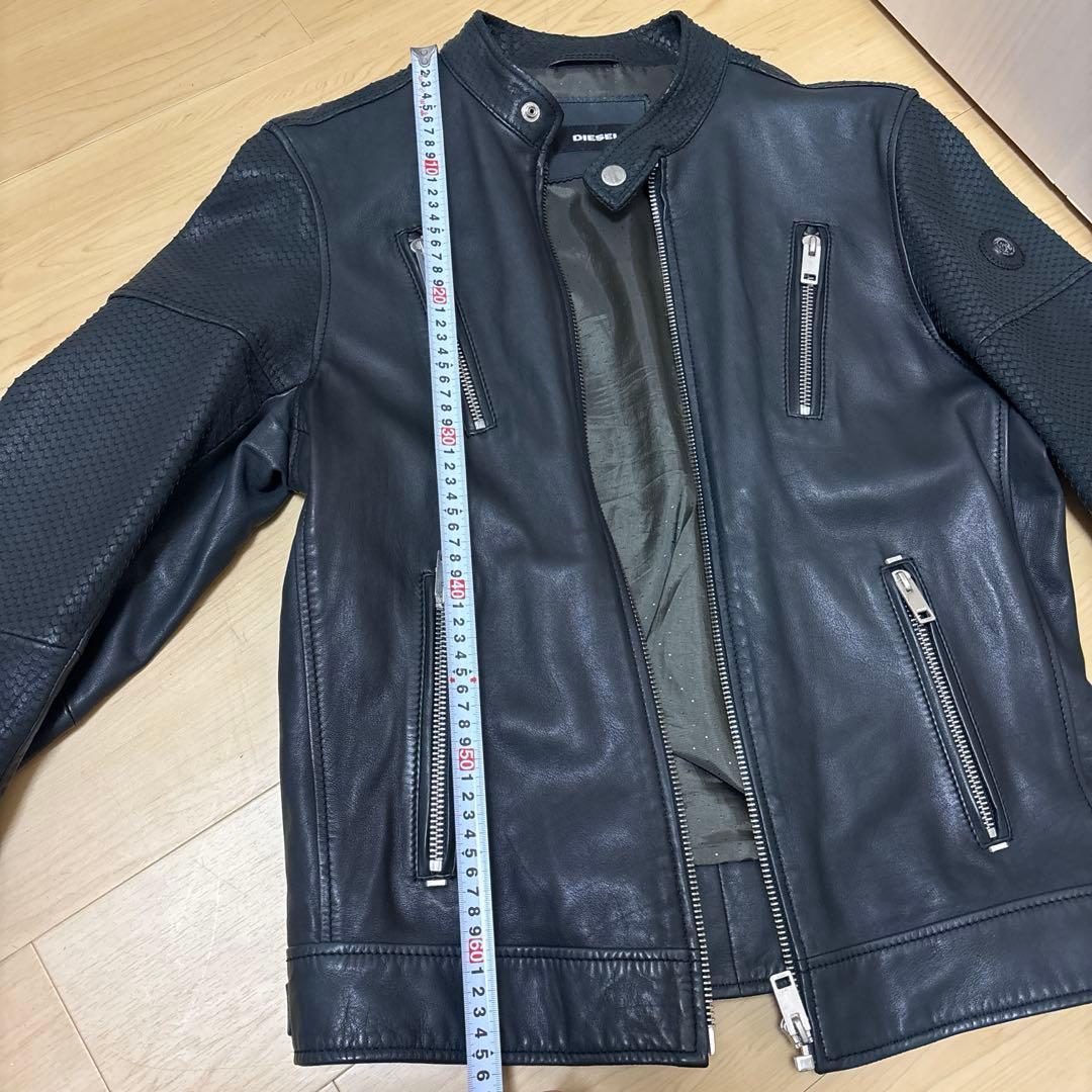 DIESEL ブラックレザーライダースジャケット L
