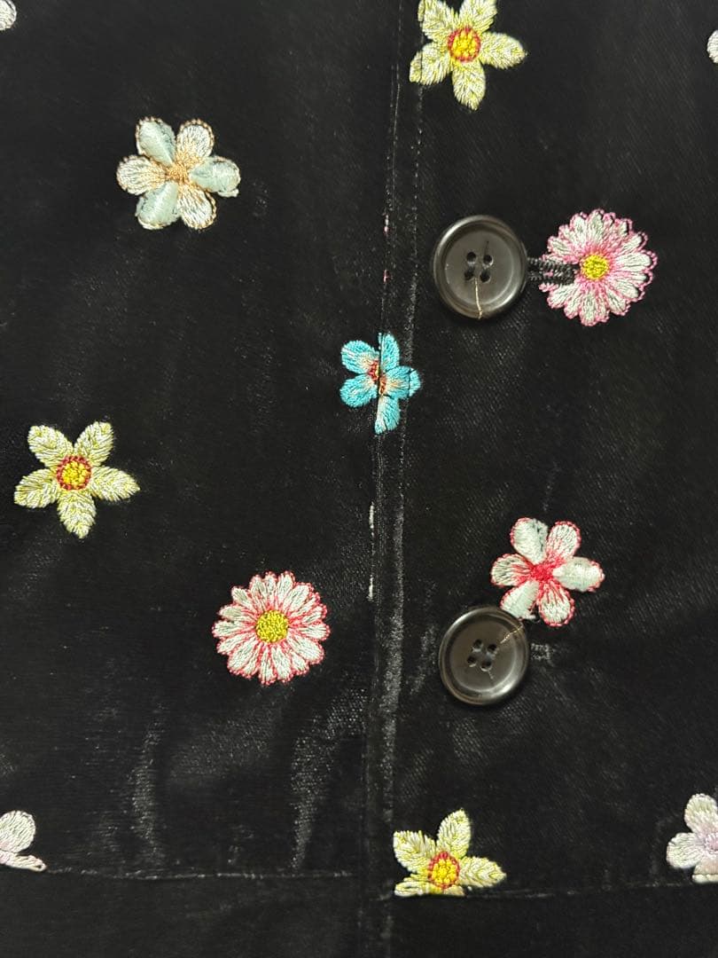 TAO タオ　コムデギャルソン　花柄　黒　ジャケット　刺繍　S