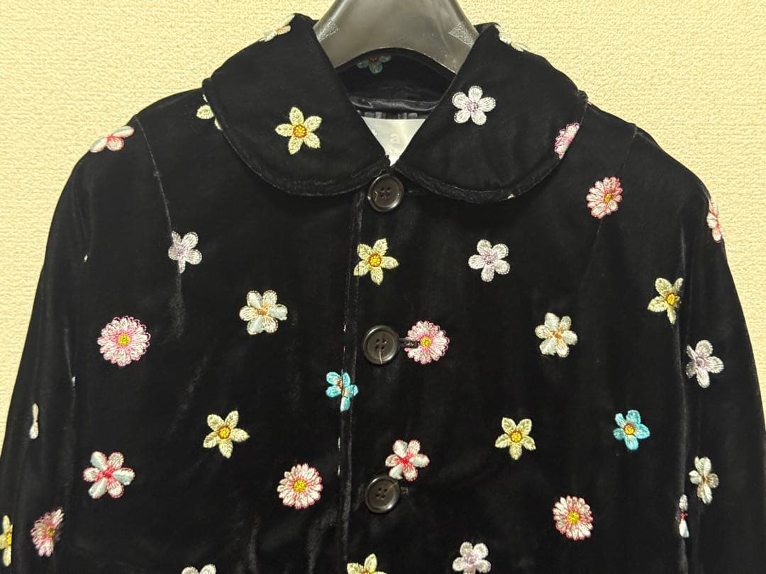 TAO タオ　コムデギャルソン　花柄　黒　ジャケット　刺繍　S