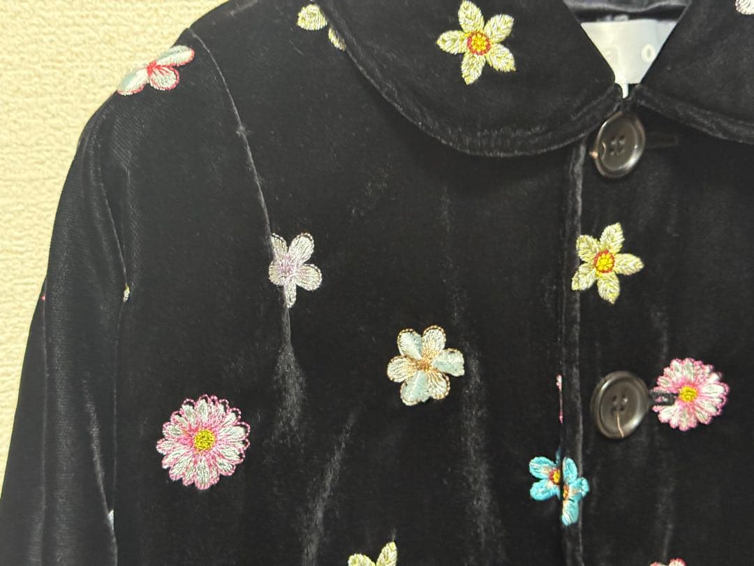 TAO タオ　コムデギャルソン　花柄　黒　ジャケット　刺繍　S