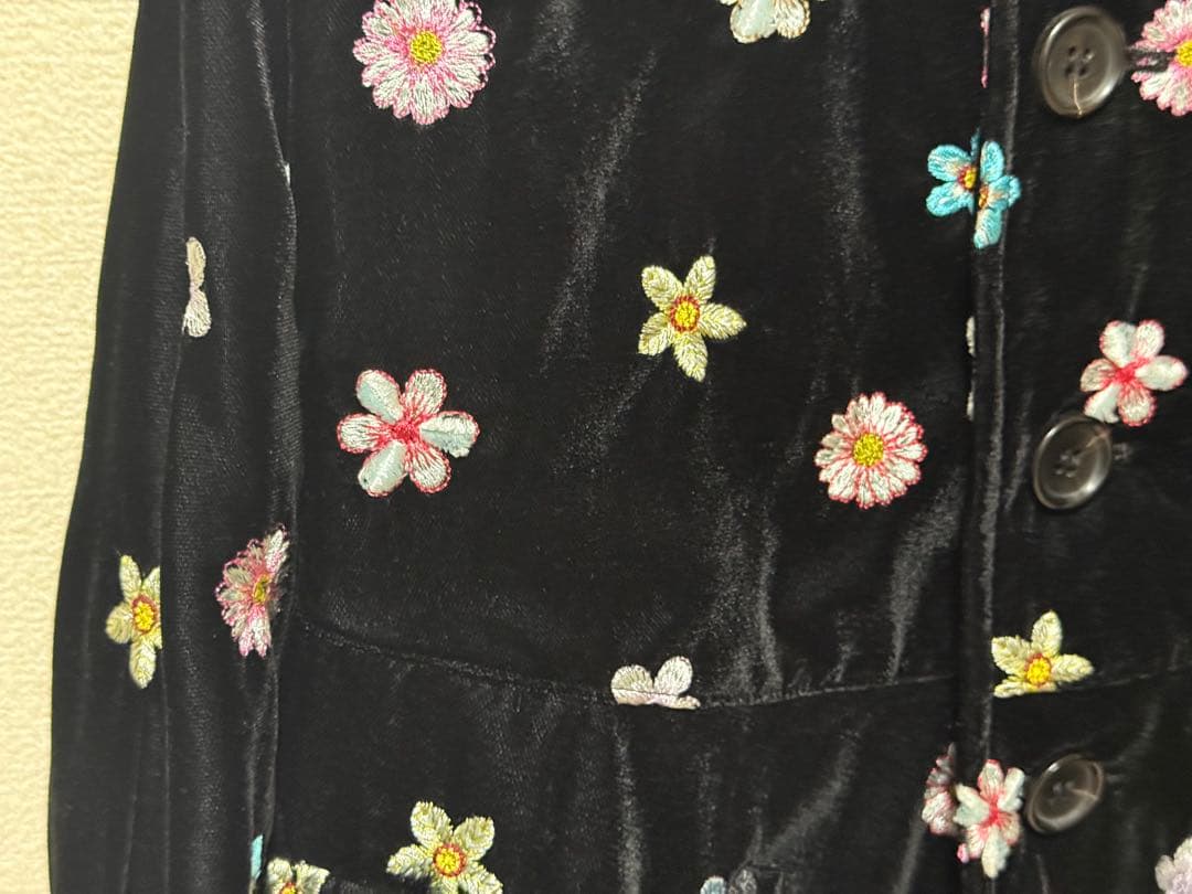 TAO タオ　コムデギャルソン　花柄　黒　ジャケット　刺繍　S