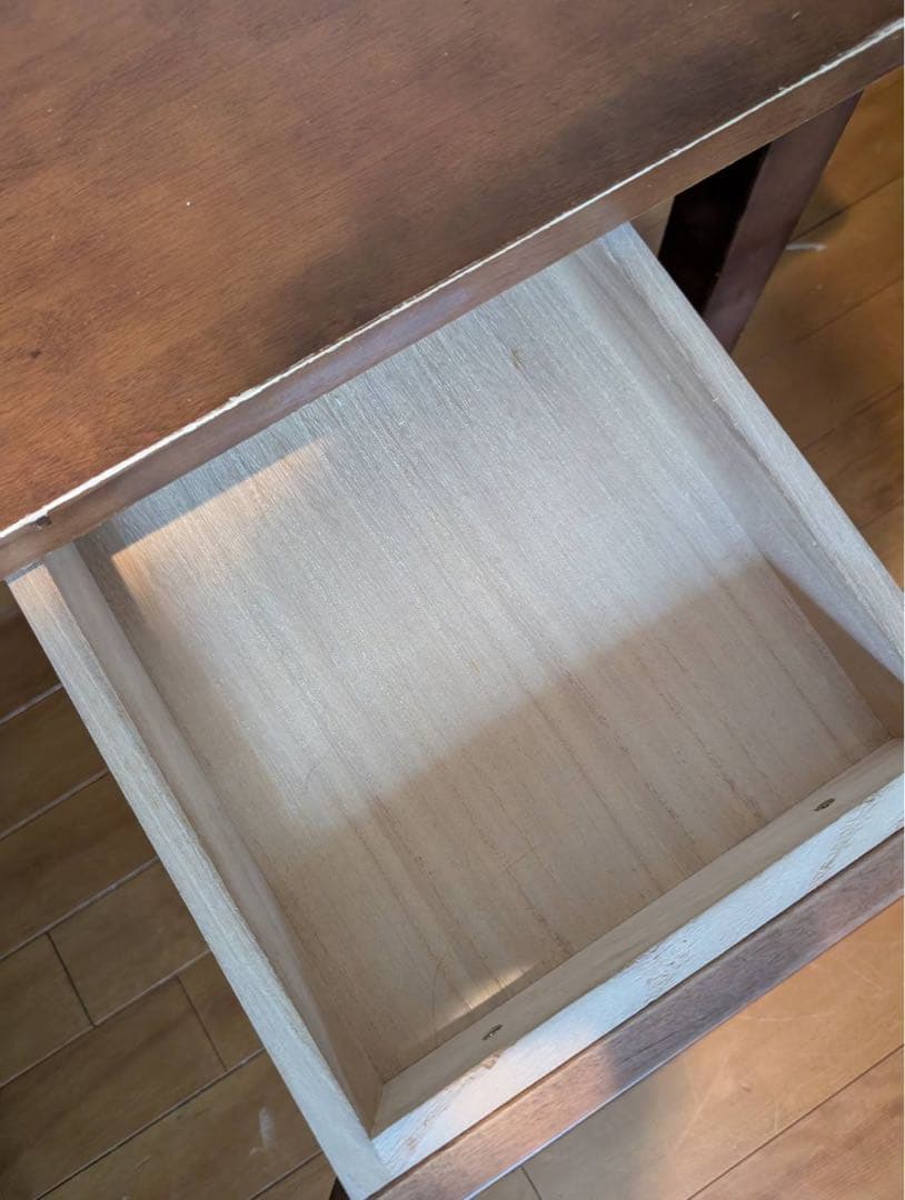 ■送料込■無印良品 MUJI 無垢材ローテーブル バーチ材 ブラウン 引出収納机