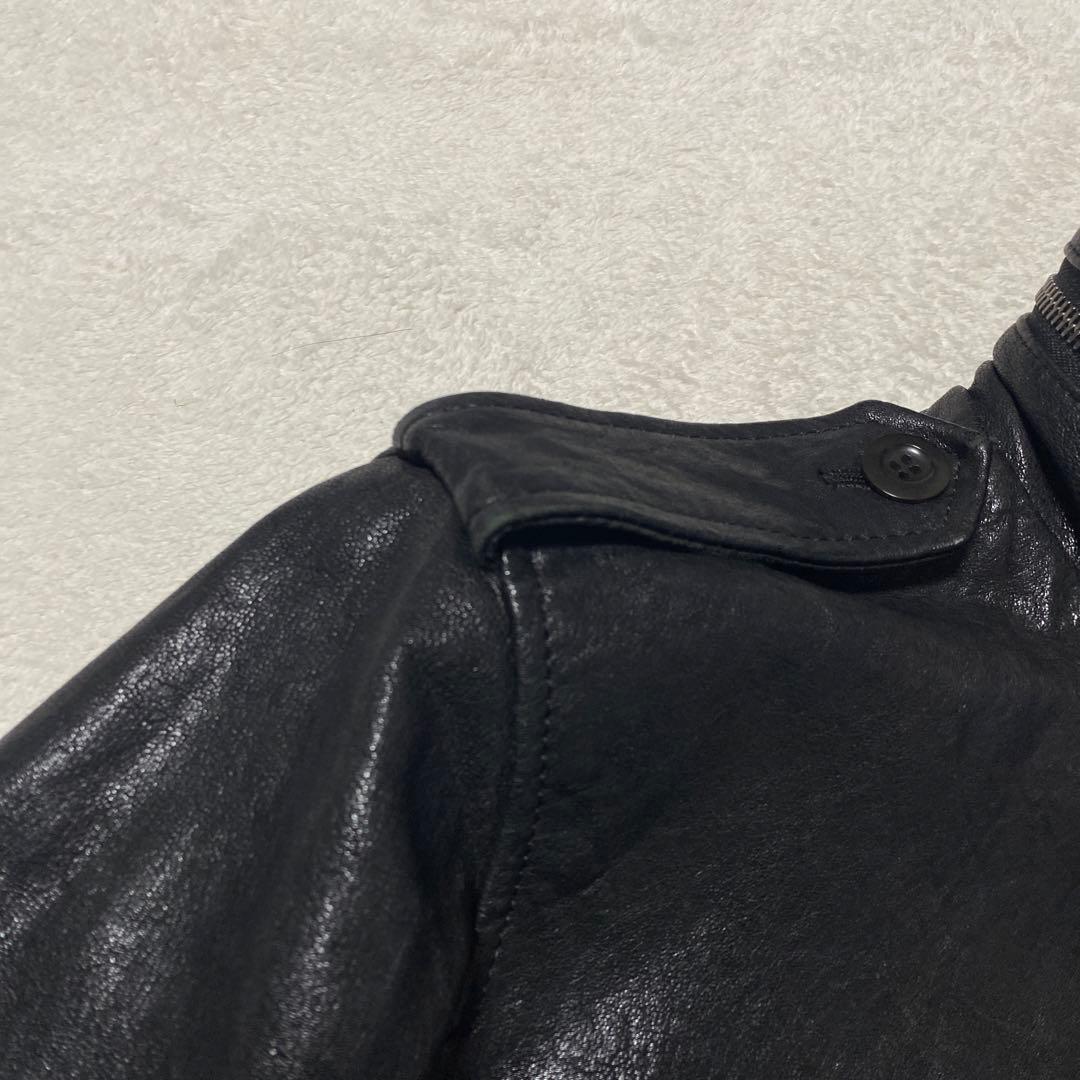 希少✨PS Paul Smith ラムレザー　シングルライダースジャケット　黒