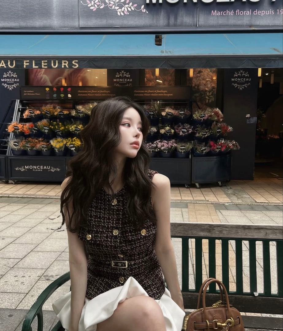 ZARA ベルト付きテクスチャーベスト　L