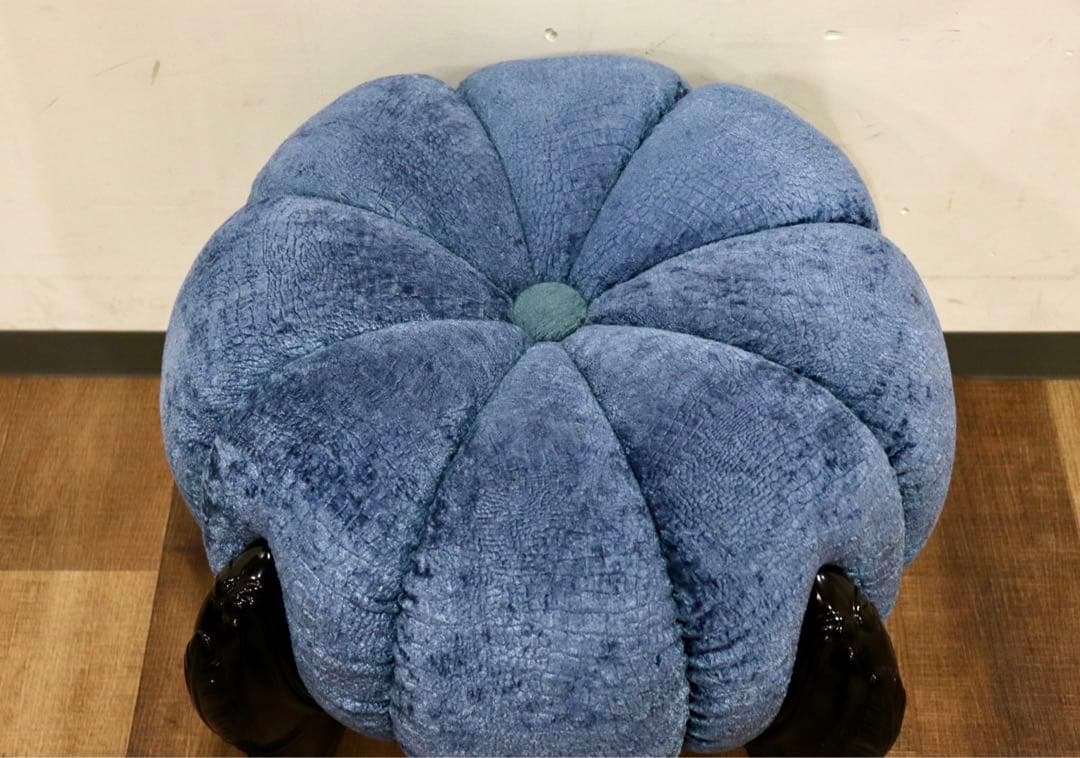 GMHH489B○パンプキンスツール アンティーク調 猫脚 ファブリック オッ