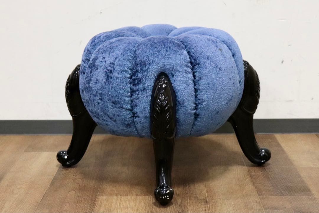 GMHH489B○パンプキンスツール アンティーク調 猫脚 ファブリック オッ