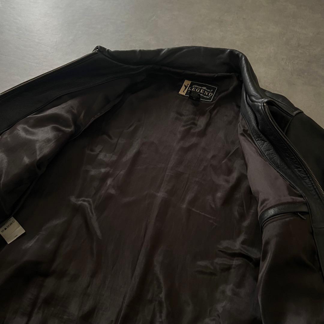 Eddie Bauer エディーバウアー レザー シングル ジャケット ブラック