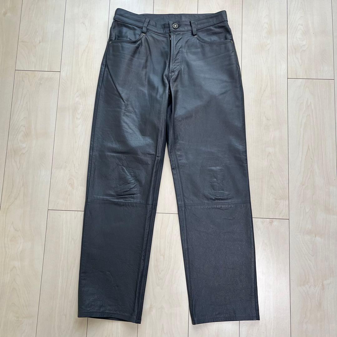 GAULTIER HOMME objet ゴルチエオム90s レザーパンツ 牛革