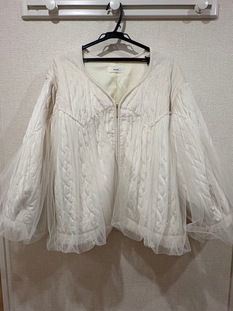 【euw】nuance quilting tulle outer / ivory