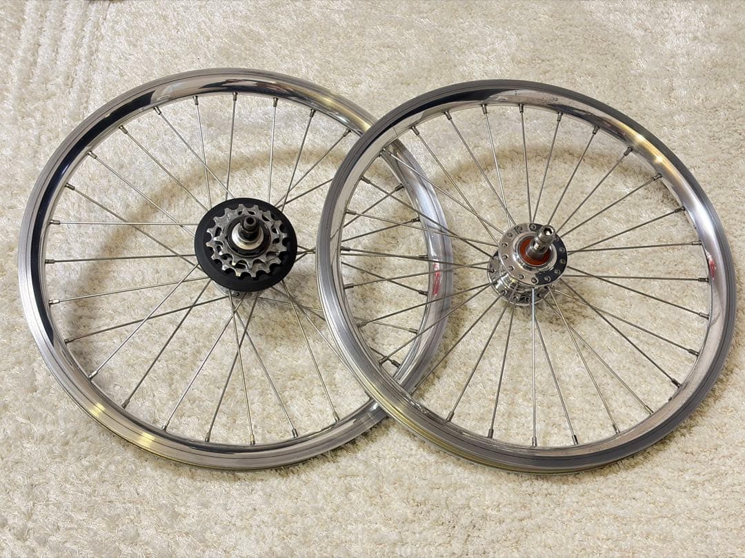Brompton ブロンプトン用 Philwoodハブ+ポリッシュリム ホイール