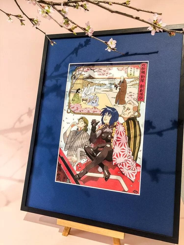 【限定300 希少】 攻殻機動隊 版画 複製原画 浮世絵 木版画