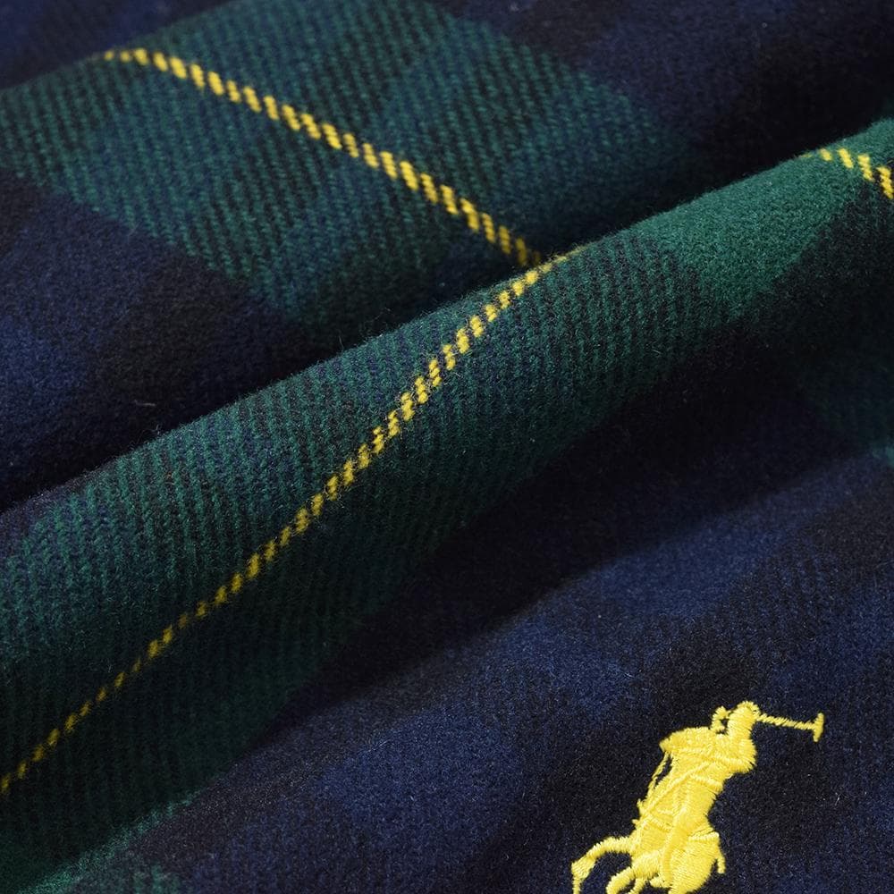 未使用 RALPH LAUREN ポニー刺繍 ウールブランケット 英国タータン