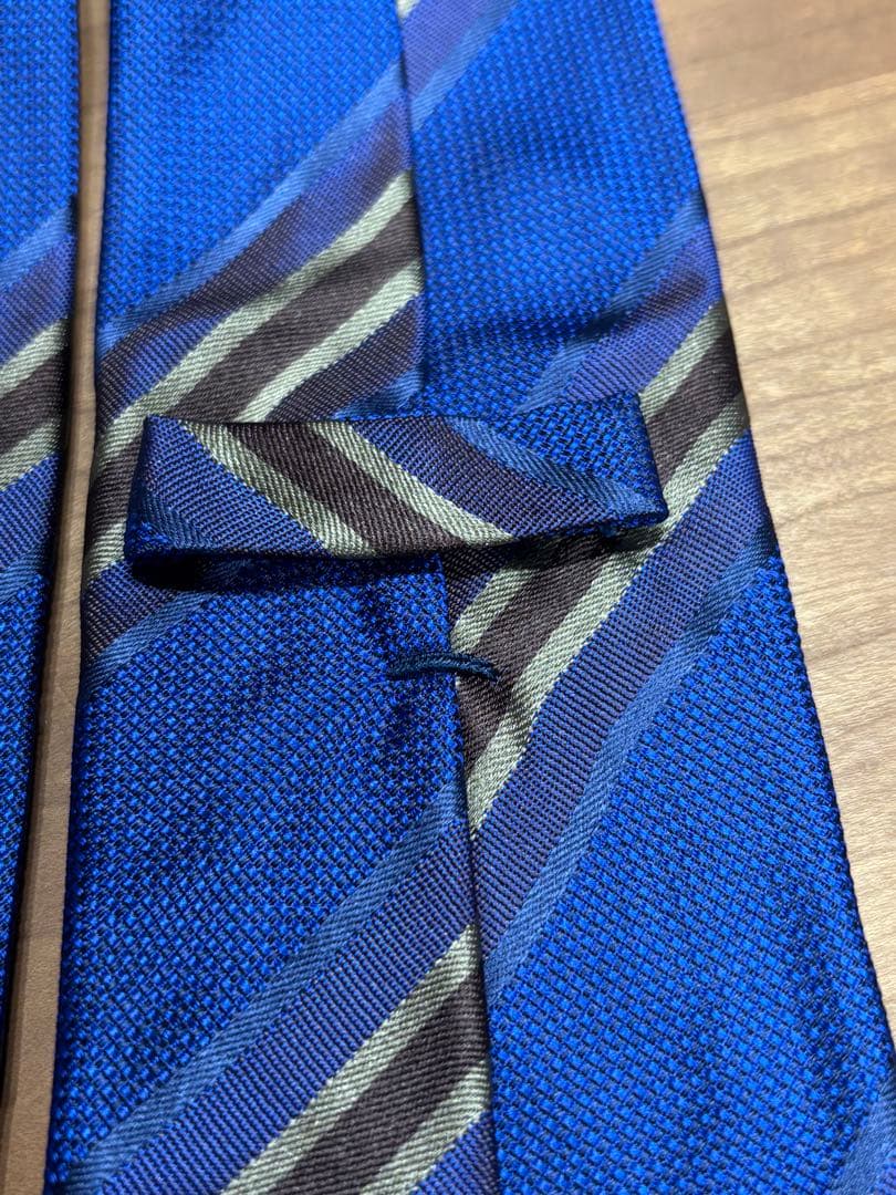 キートン　ブルー　レジメンタルネクタイ　kiton