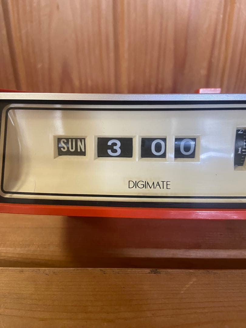 DIGIMATE オレンジ 昭和レトロ　ドラム式時計　パタパタ時計