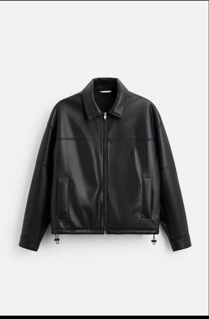 ZARA フェイクレザーボンバージャケット S