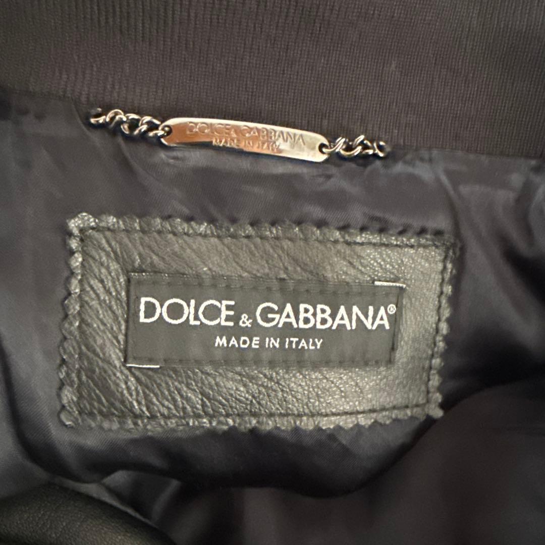 DOLCE&GABBANA ドルガバ 短丈 レザージャケット 高級ラムスキン