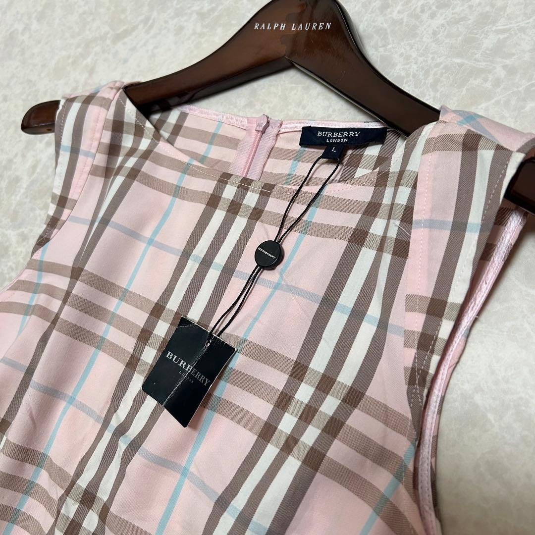 公*o様 新品 バーバリーロンドン ノバチェック ワンピース ノースリーブ ピン