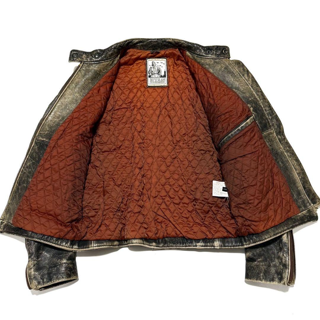 RYAN LEATHERWEAR 本革 牛革レザー ジャケット ヴィンテージ加工