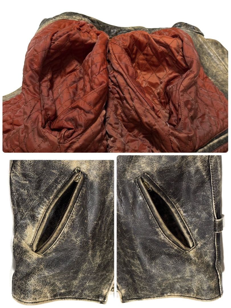 RYAN LEATHERWEAR 本革 牛革レザー ジャケット ヴィンテージ加工