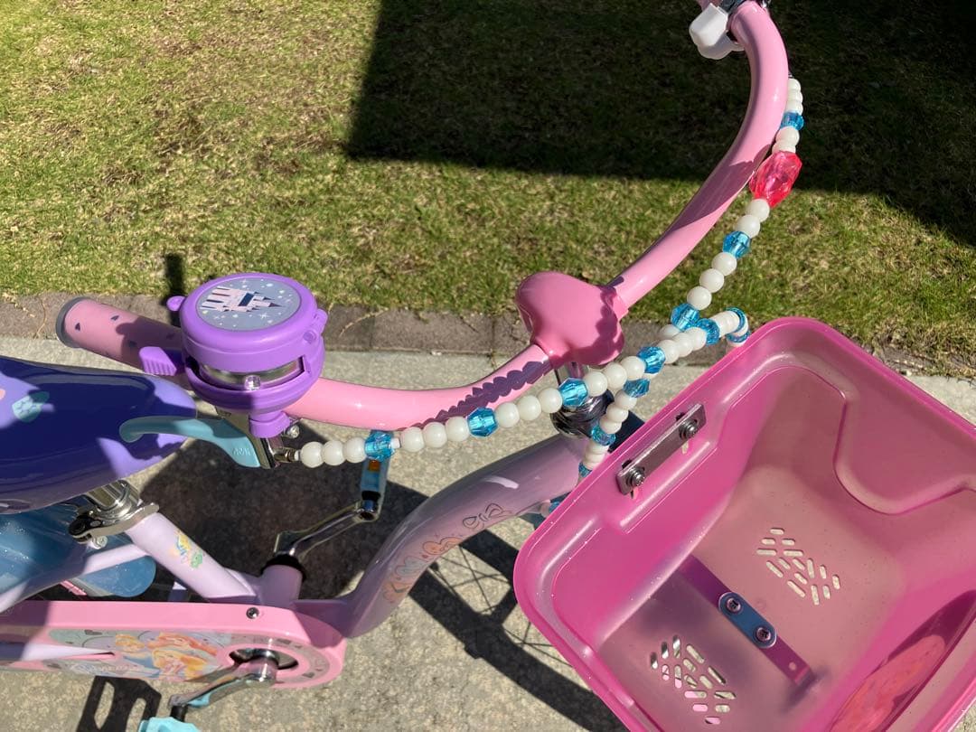 ディズニープリンセス　キッズ　自転車　ヘルメット　ゆめラブ　16インチ　説明書有