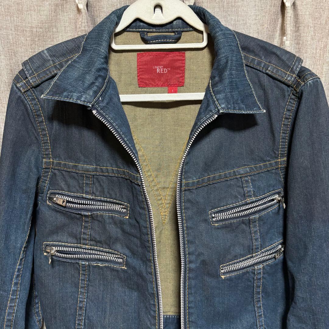 y022506 LEVI‘S RED デニムジャケット　ジッパー　ヴィンテージS