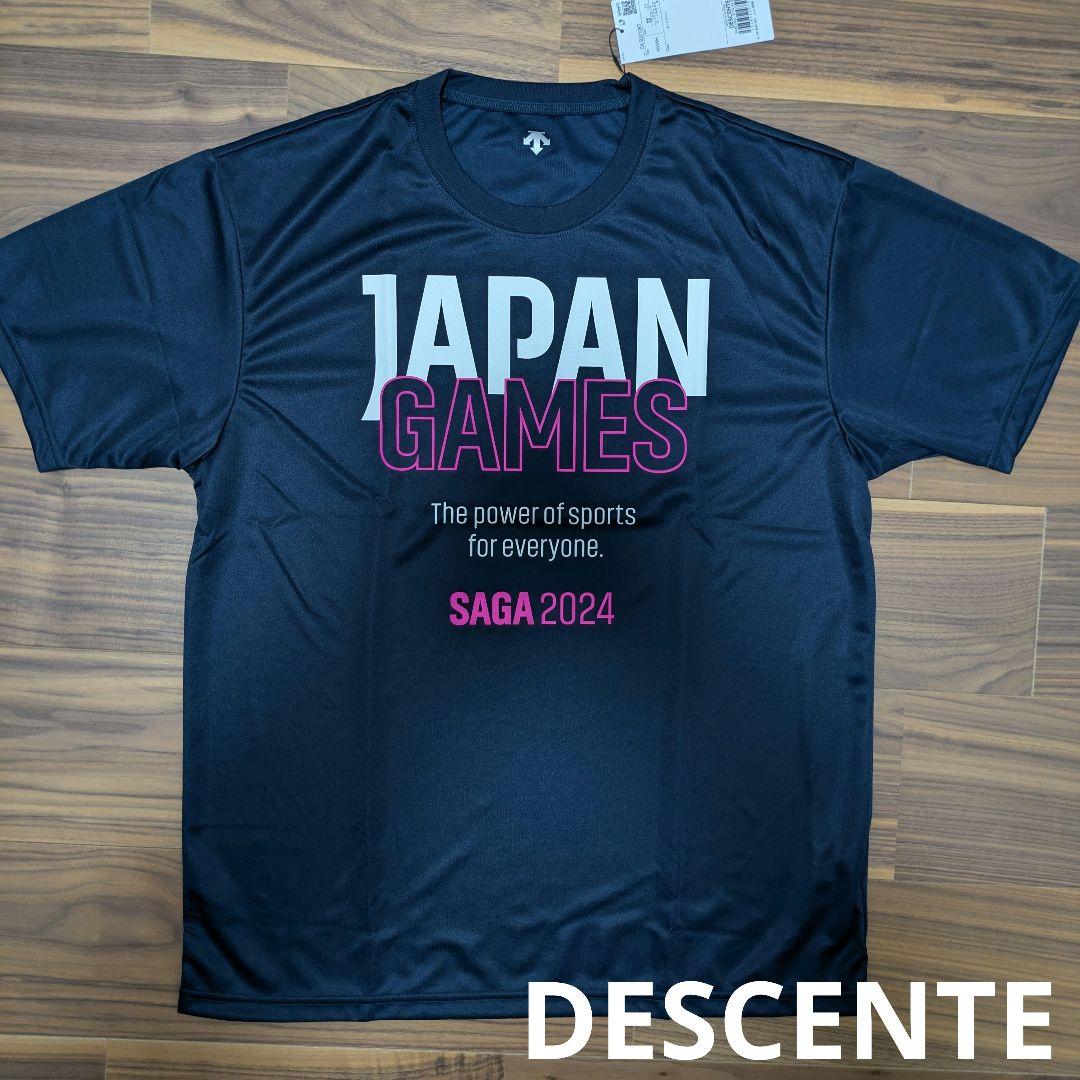 ☆ネイビー　DESCENTE　デサント　シャツ　半袖　国体　国スポ　インターハイ