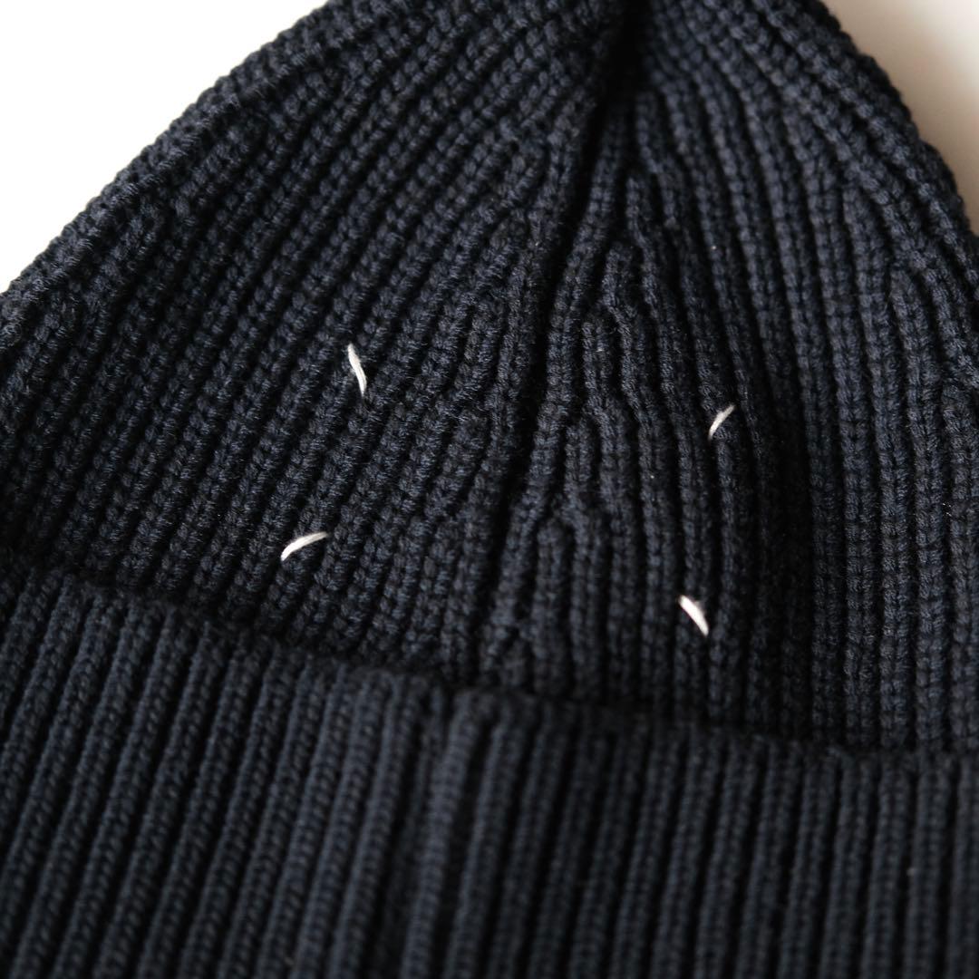 美品★ メゾンマルジェラ ニット帽 ネイビー Martin Margiela