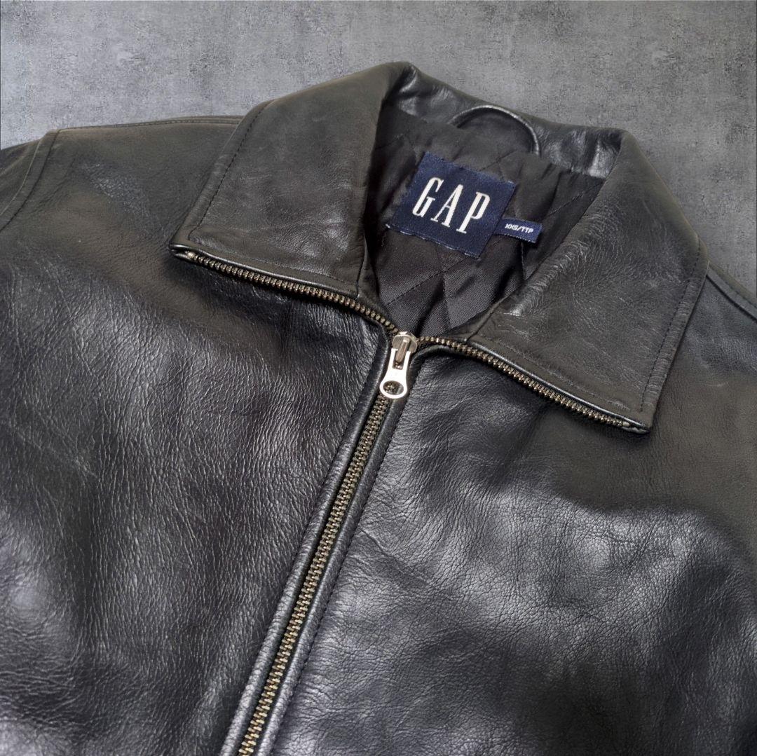 希少✨OLD GAP レザー ジャケット シングル 牛革 M相当 y2k