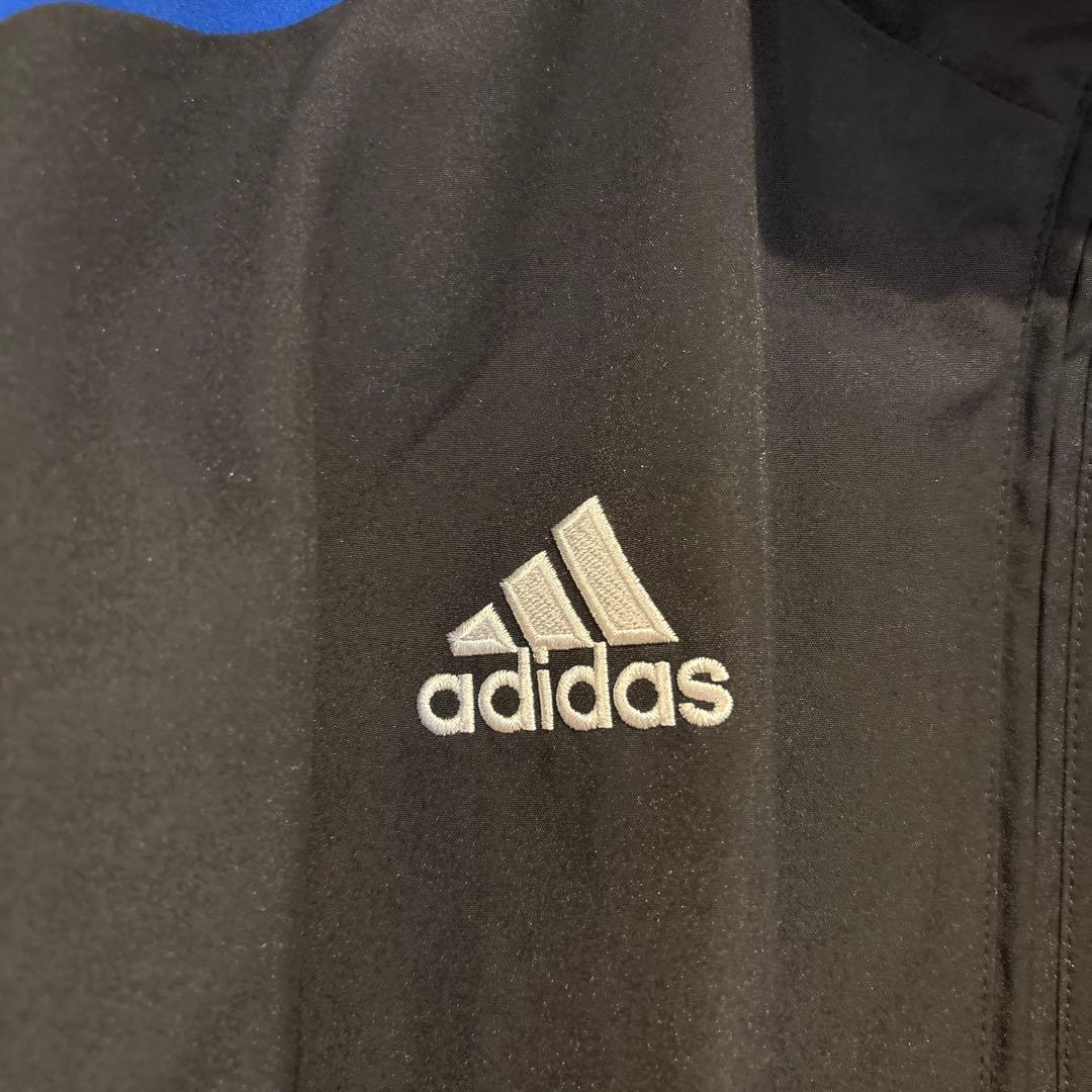 極美品 adidas ウィンドブレーカー上下セットアップ ブラック/ブルー M