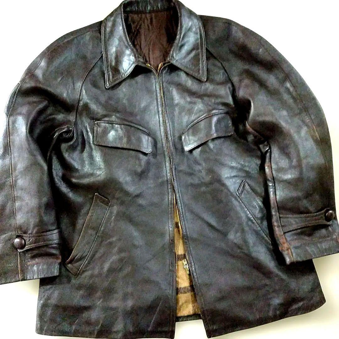 50s Vintage フランス製 レザージャケット レザーカーコート