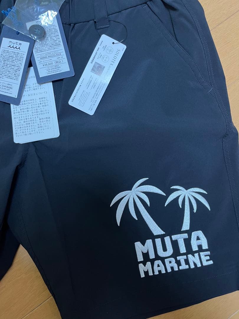 MUTA MARINE ストレッチショートパンツ　パームツリー　4 S ネイビー