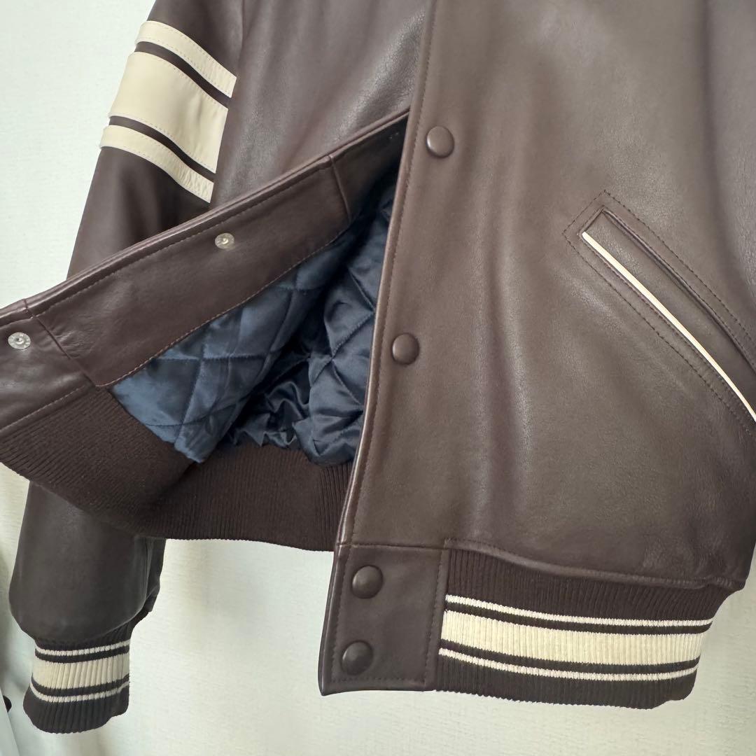 美品 Stussy WALES BONNER LEATHER VARSITY M