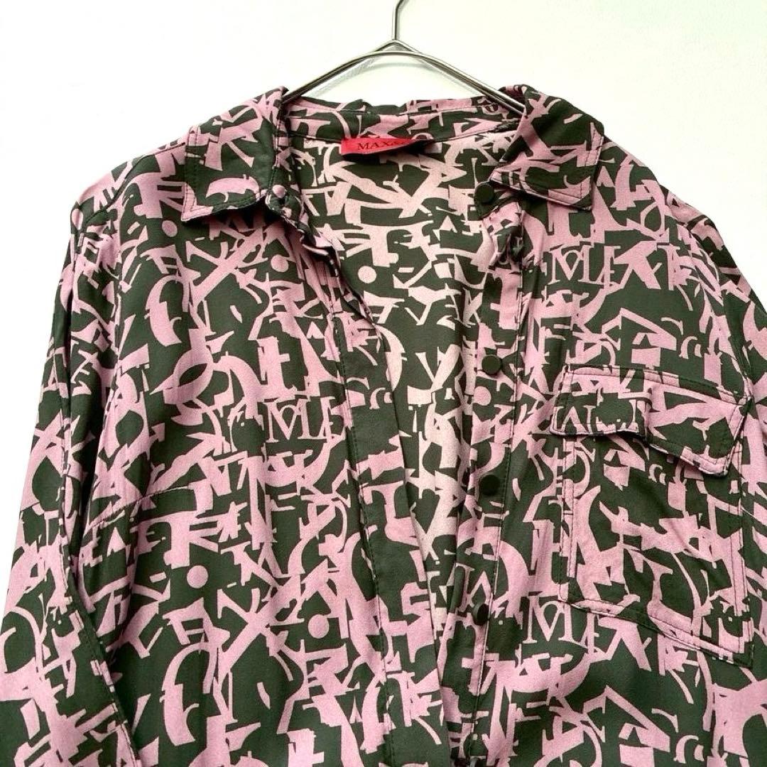 【美品】マックスマーラ MAX&Co.　現行 総柄シャツワンピース マキシ丈