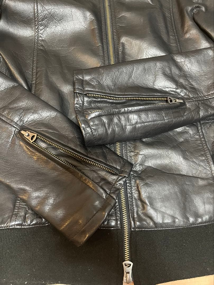 [美品]nano universe shama 牛皮製　黒レザージャケット