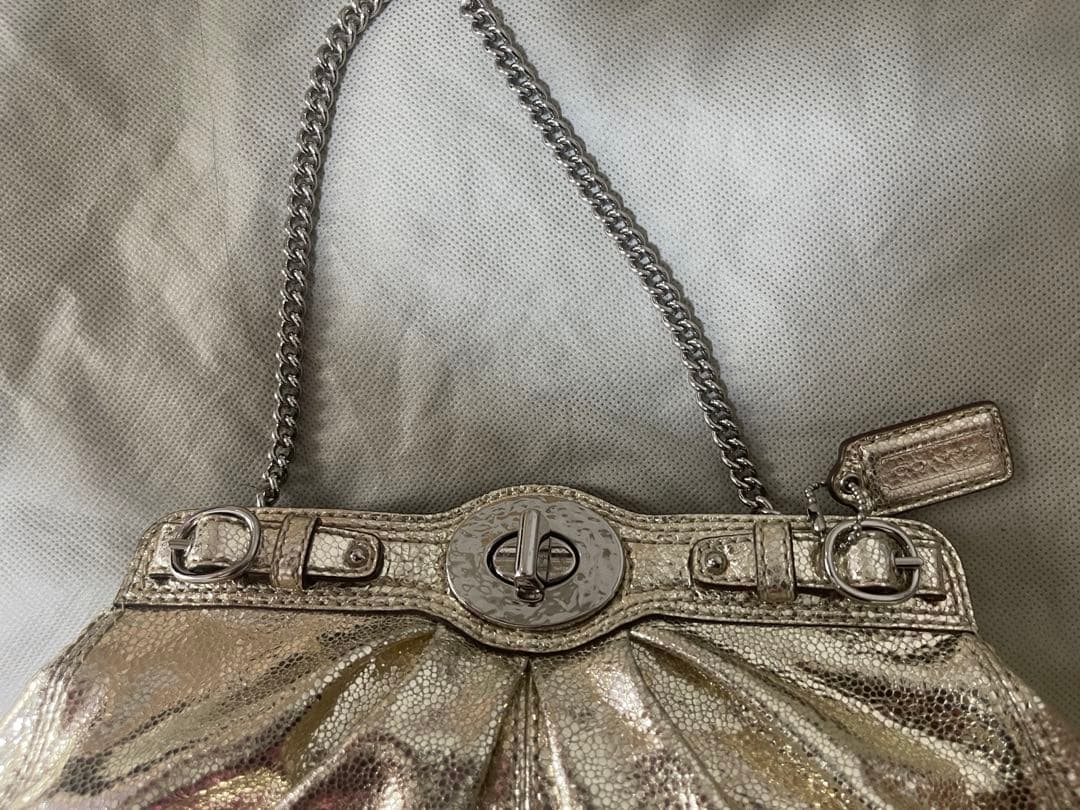 COACH コーチ　ハンドバッグ　ショルダーバッグ　 パーティー 　ゴールド