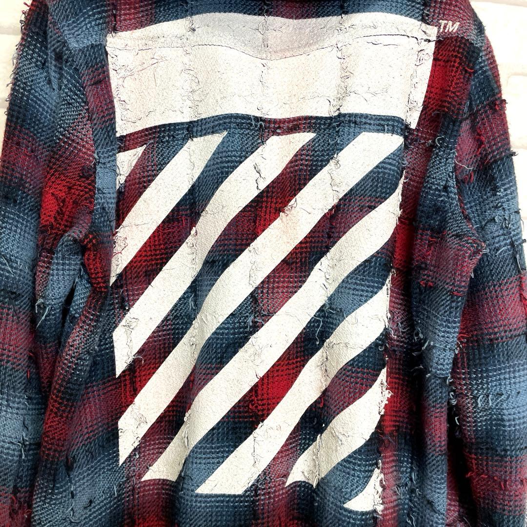 off-white オフホワイト　チェック柄ライトアウタージャケット　パーカー