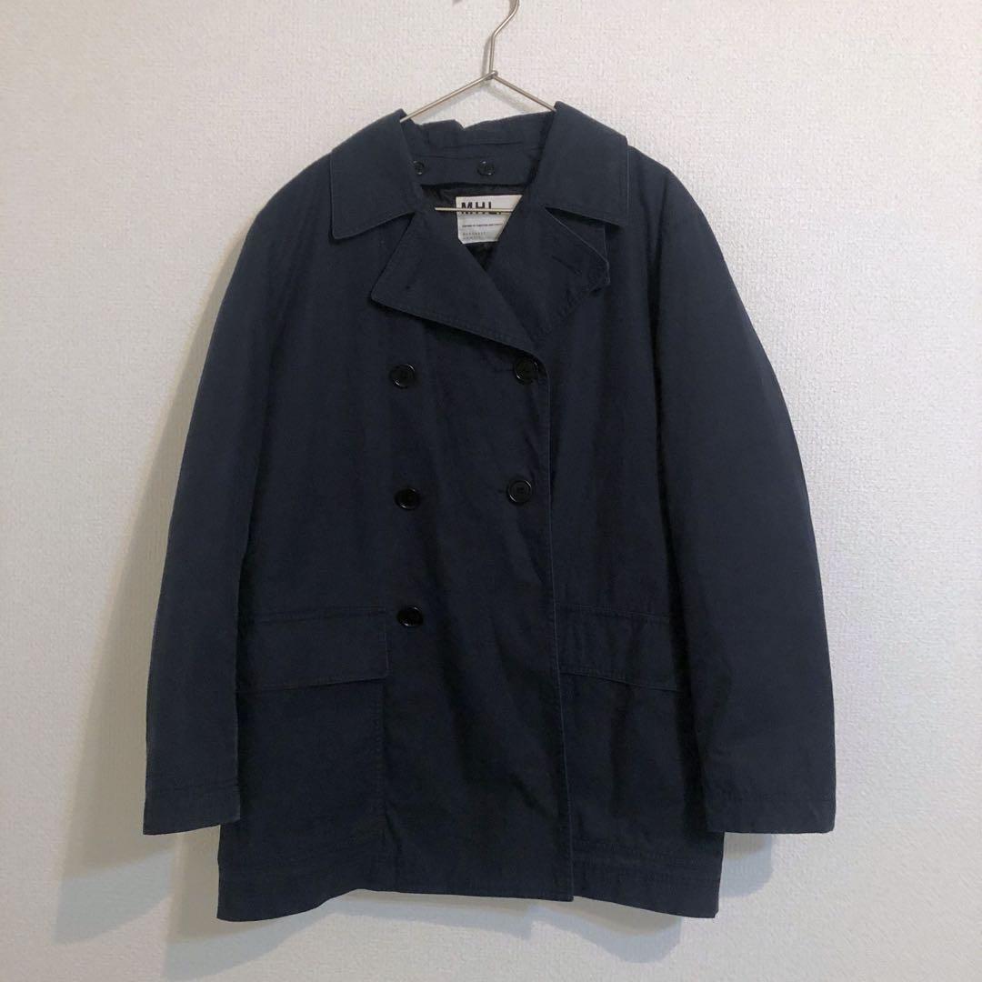 MHL. エムエイチエル ダブルブレストジャケット 濃紺 Mサイズ ライナー付