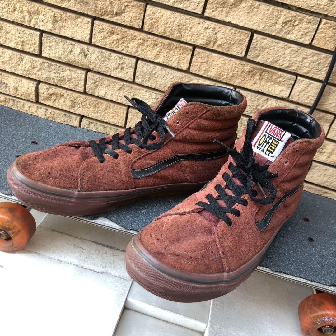 27cmレア　希少バンズvans スケートシューズ　スエード　エンジ