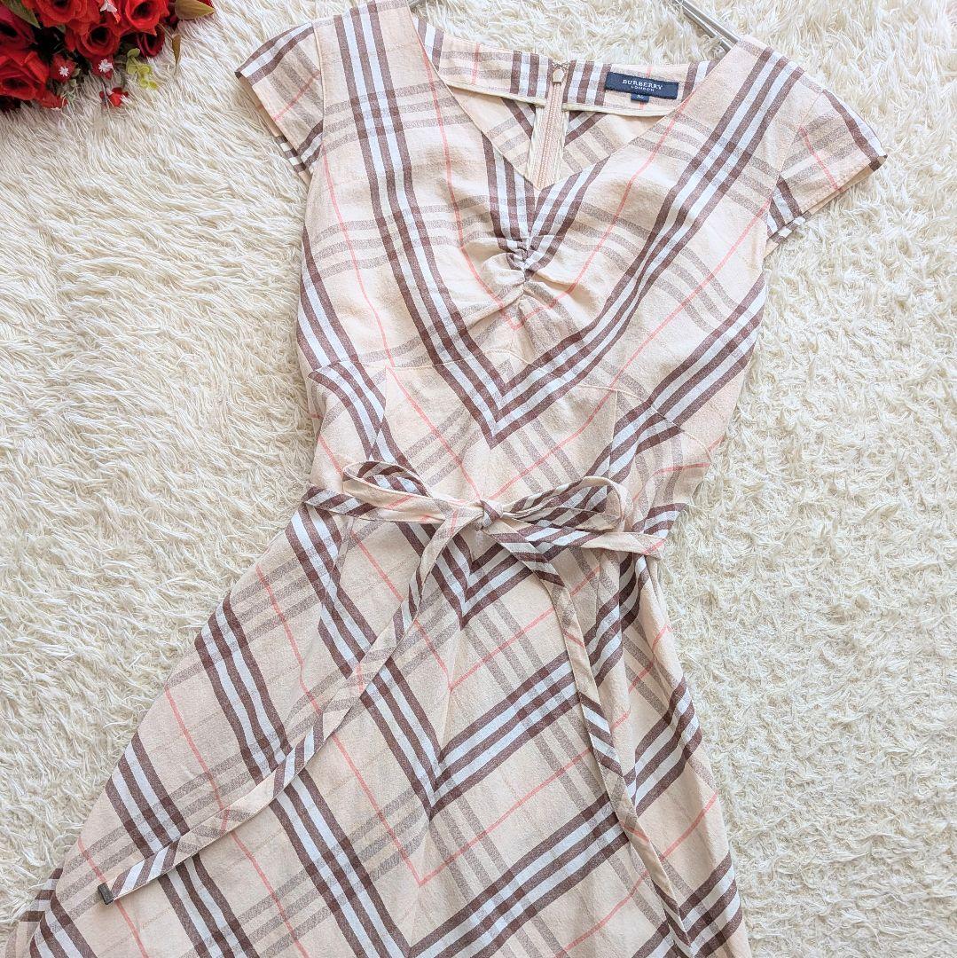 BURBERRY LONDON♪ノバチェックワンピース　リボンベルト　S