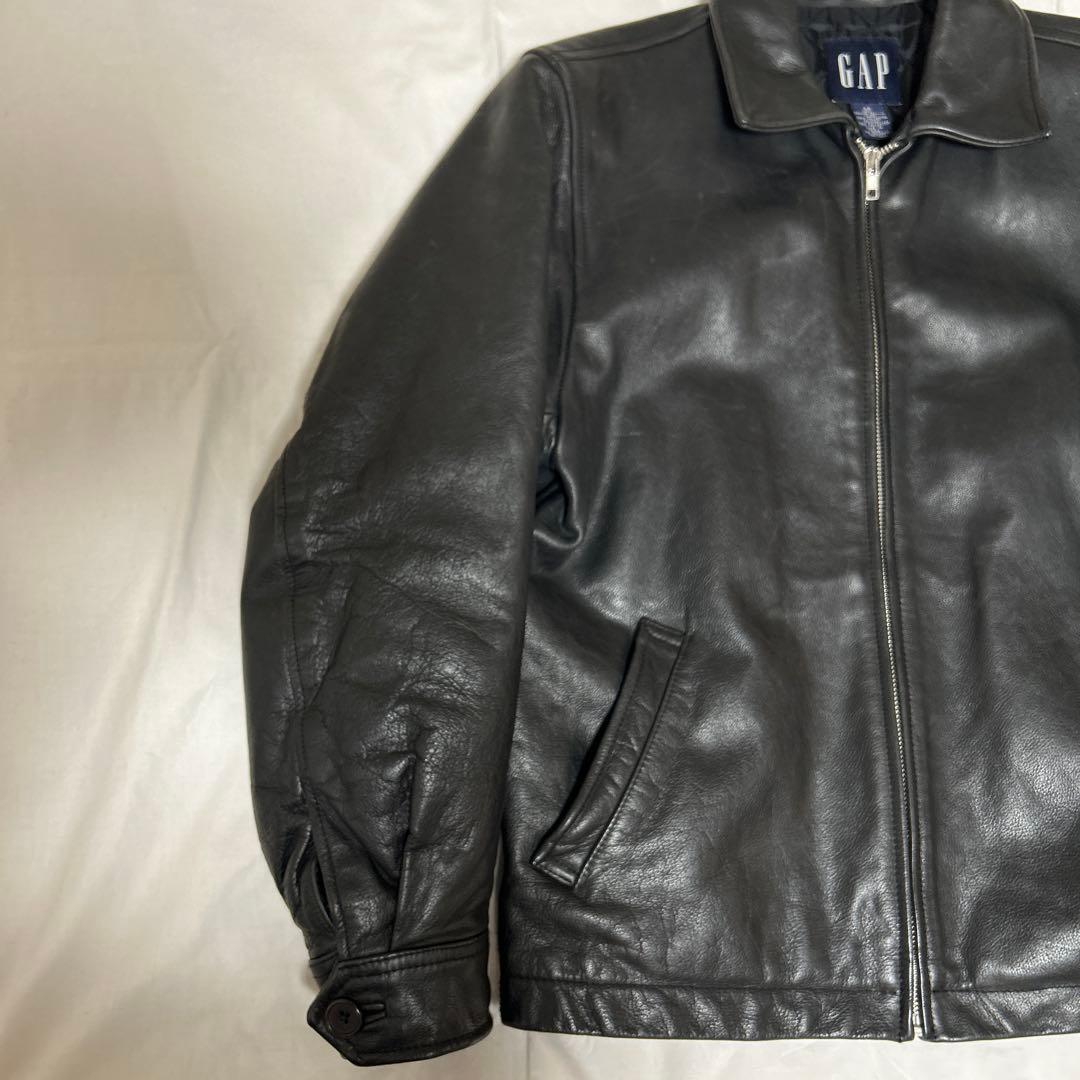 90s old gap レザージャケットXS　牛革　野村訓一　カーコート