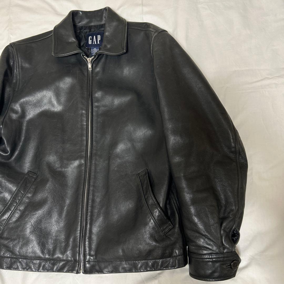 90s old gap レザージャケットXS　牛革　野村訓一　カーコート