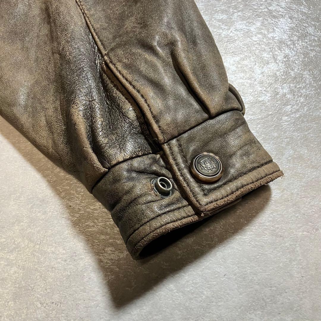 80s RALPH LAUREN レザーコート ムートン 羊革 本革 CHAPS
