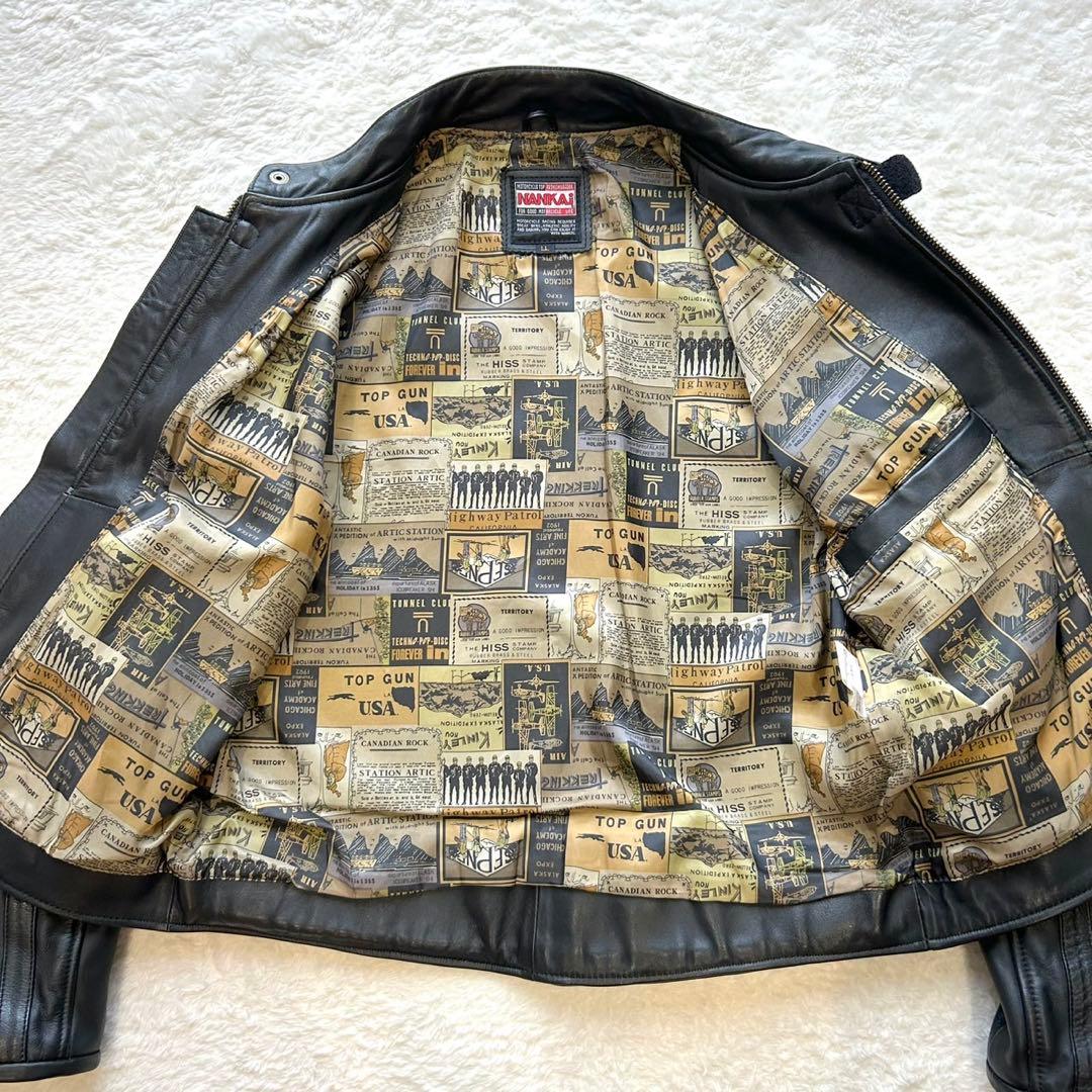 【美品】西洋柄　NANKAI ナンカイ　シングルレザージャケット　希少LLサイズ